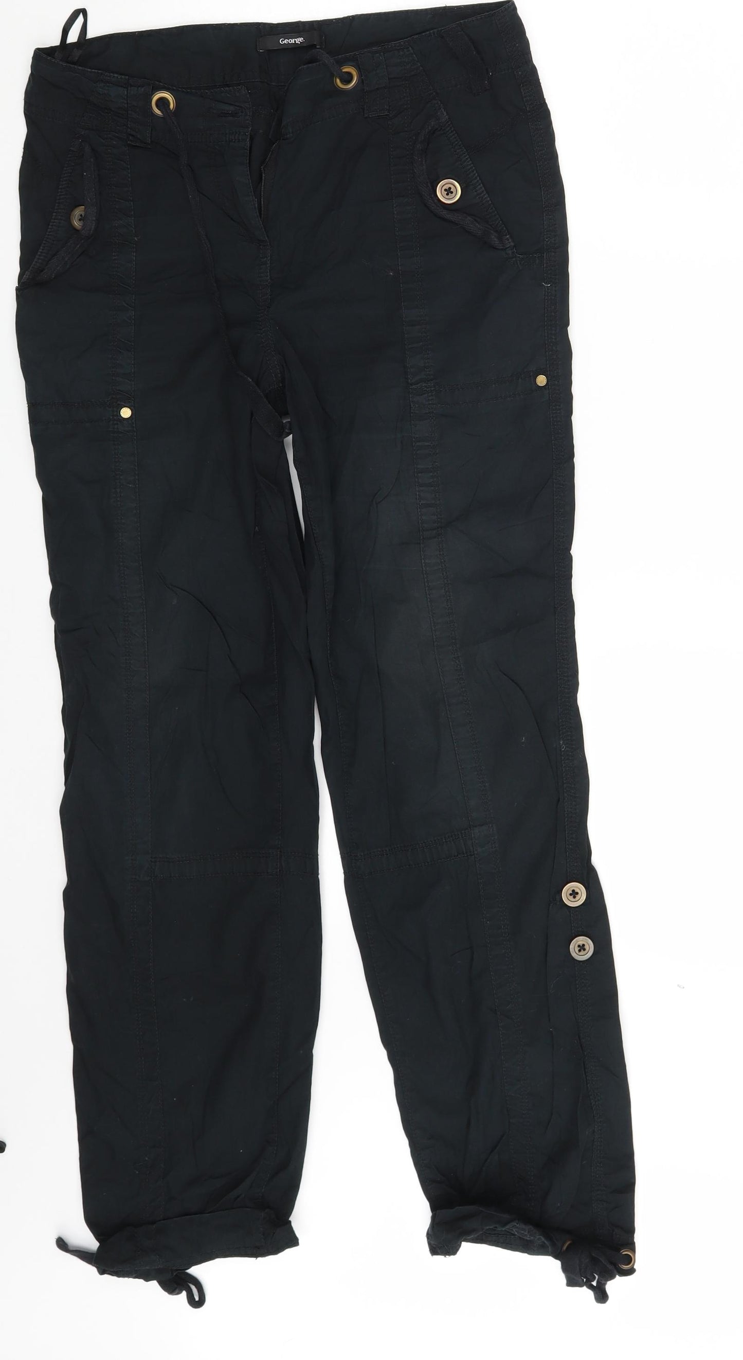 George Womens Black   Cargo Trousers Size 8 L30 in