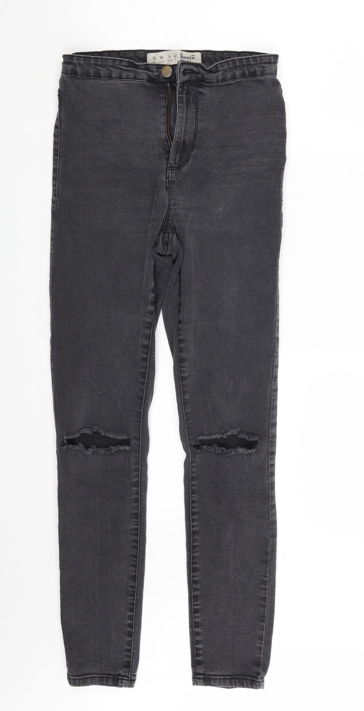 Denim Co. Womens Grey  Denim Skinny Jeans Size 10 L27 in
