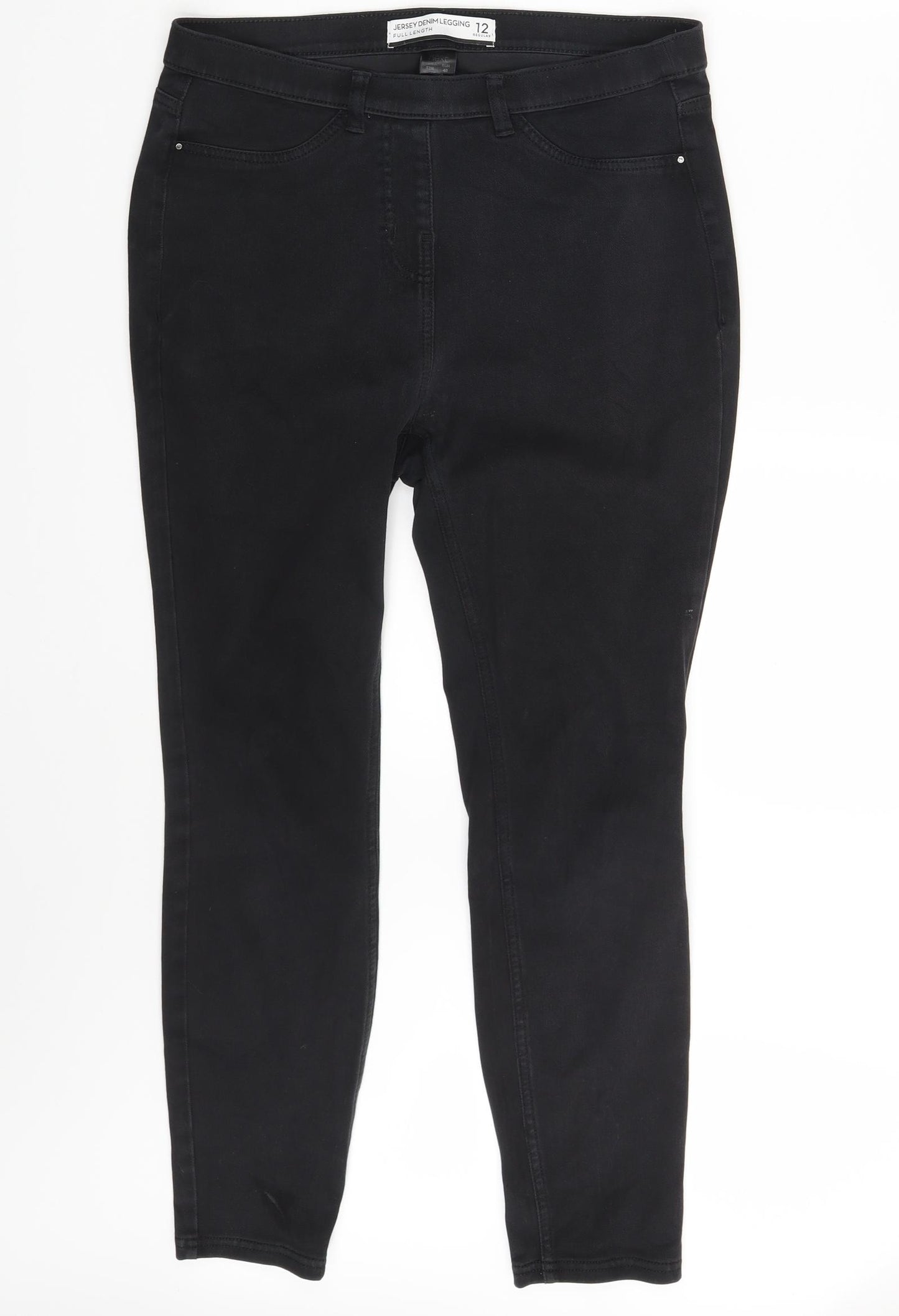 NEXT Womens Black  Denim Jegging Leggings Size 12 L25 in