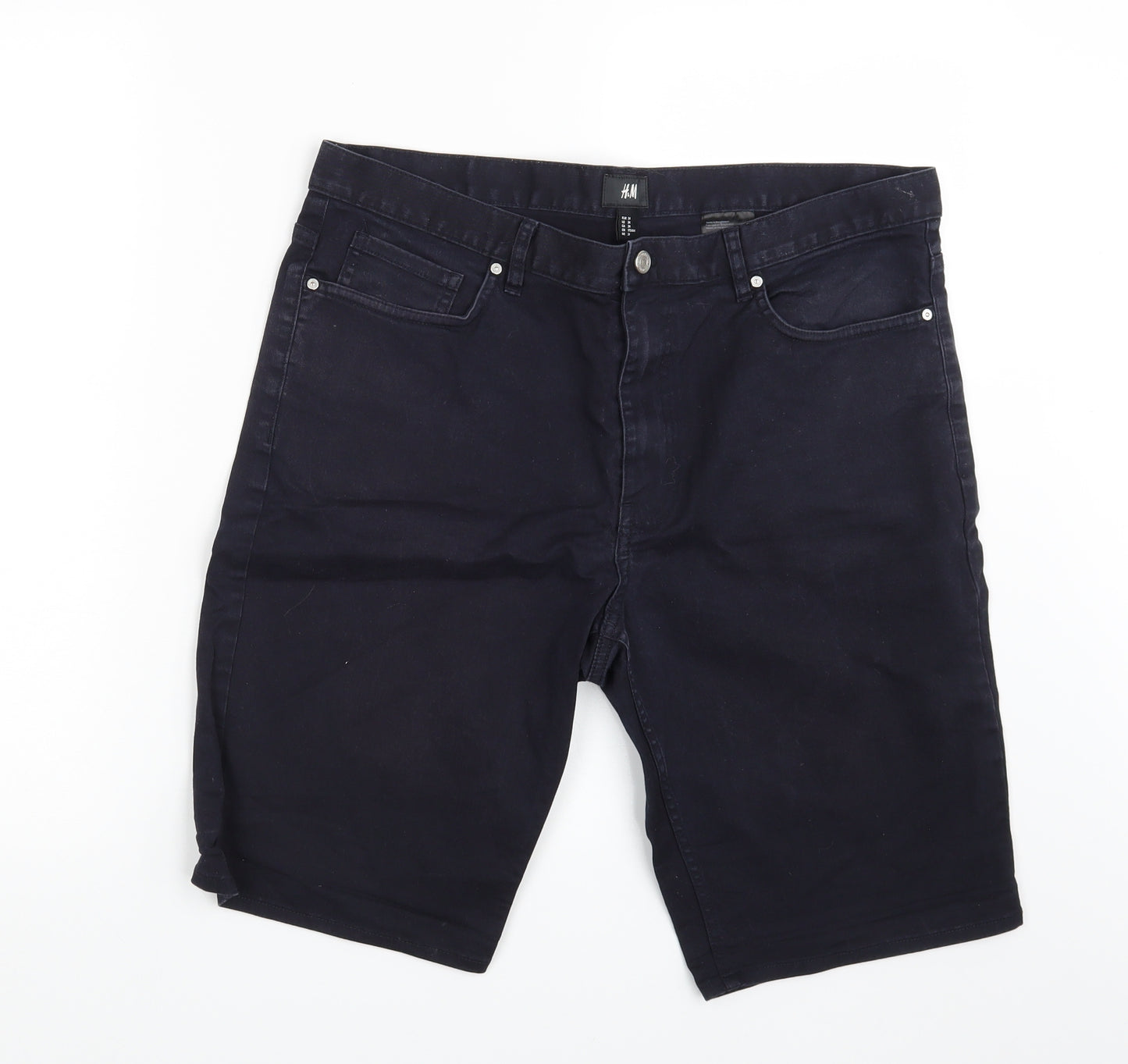 H&M Womens Black  Denim Chino Shorts Size 6