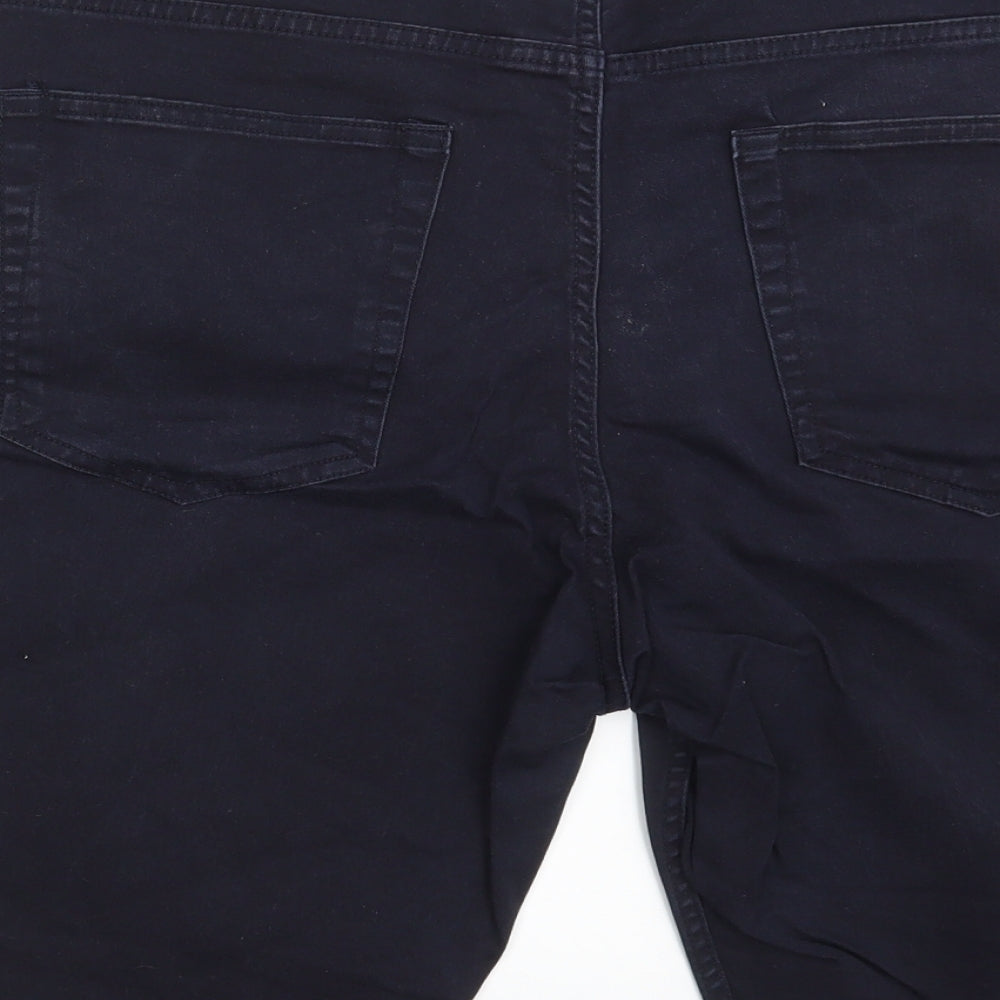 H&M Womens Black  Denim Chino Shorts Size 6