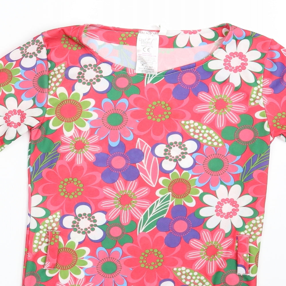 Wicked Womens Multicoloured Floral  A-Line  Size 8