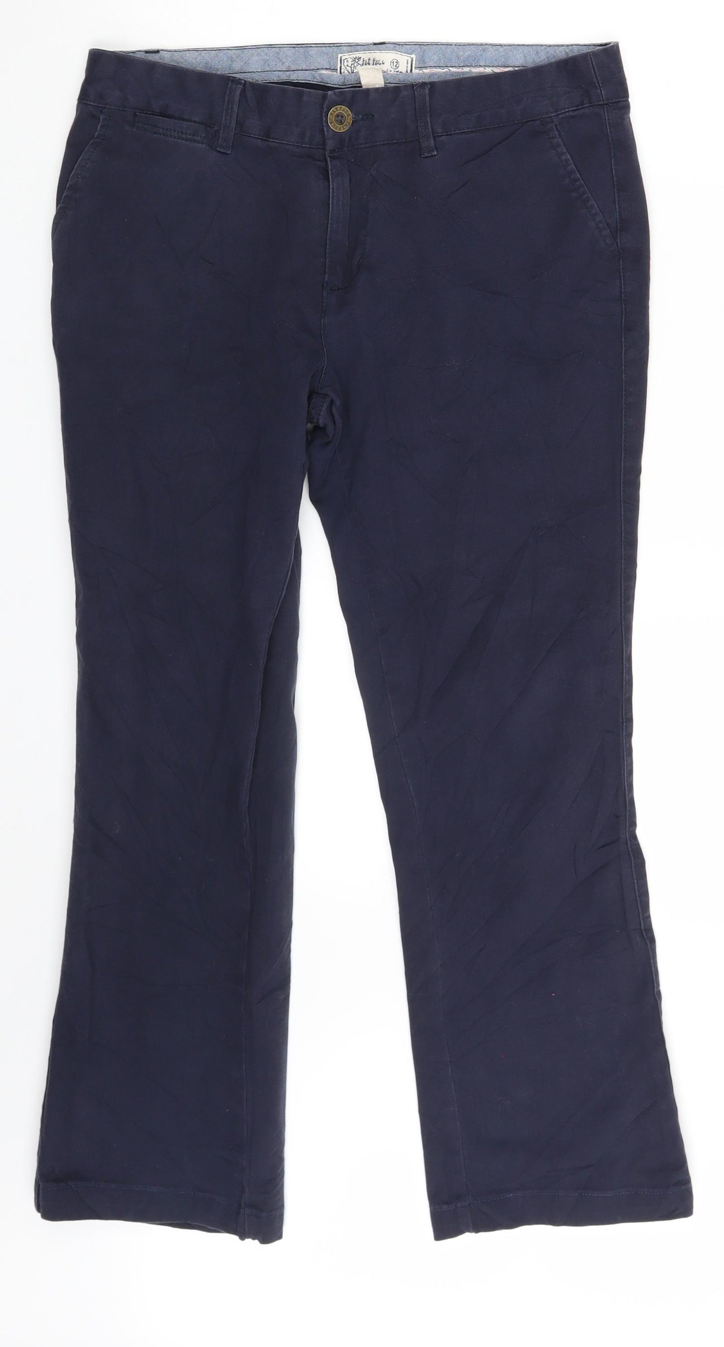 Fat Face Womens Blue  Denim Trousers  Size 12 L26 in