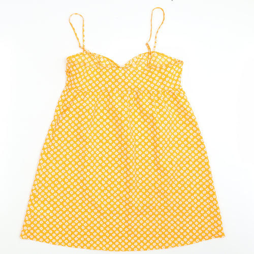 Divided Womens Yellow Floral  Basic Blouse Size 10