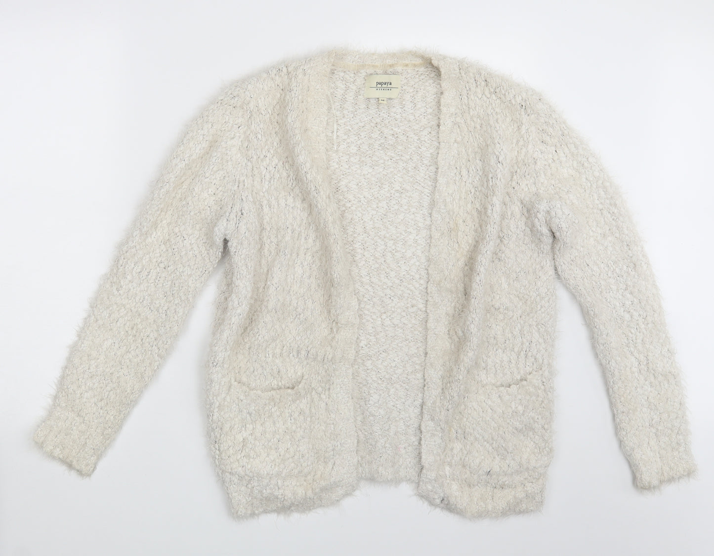 Papaya Womens White   Cardigan Jumper Size M