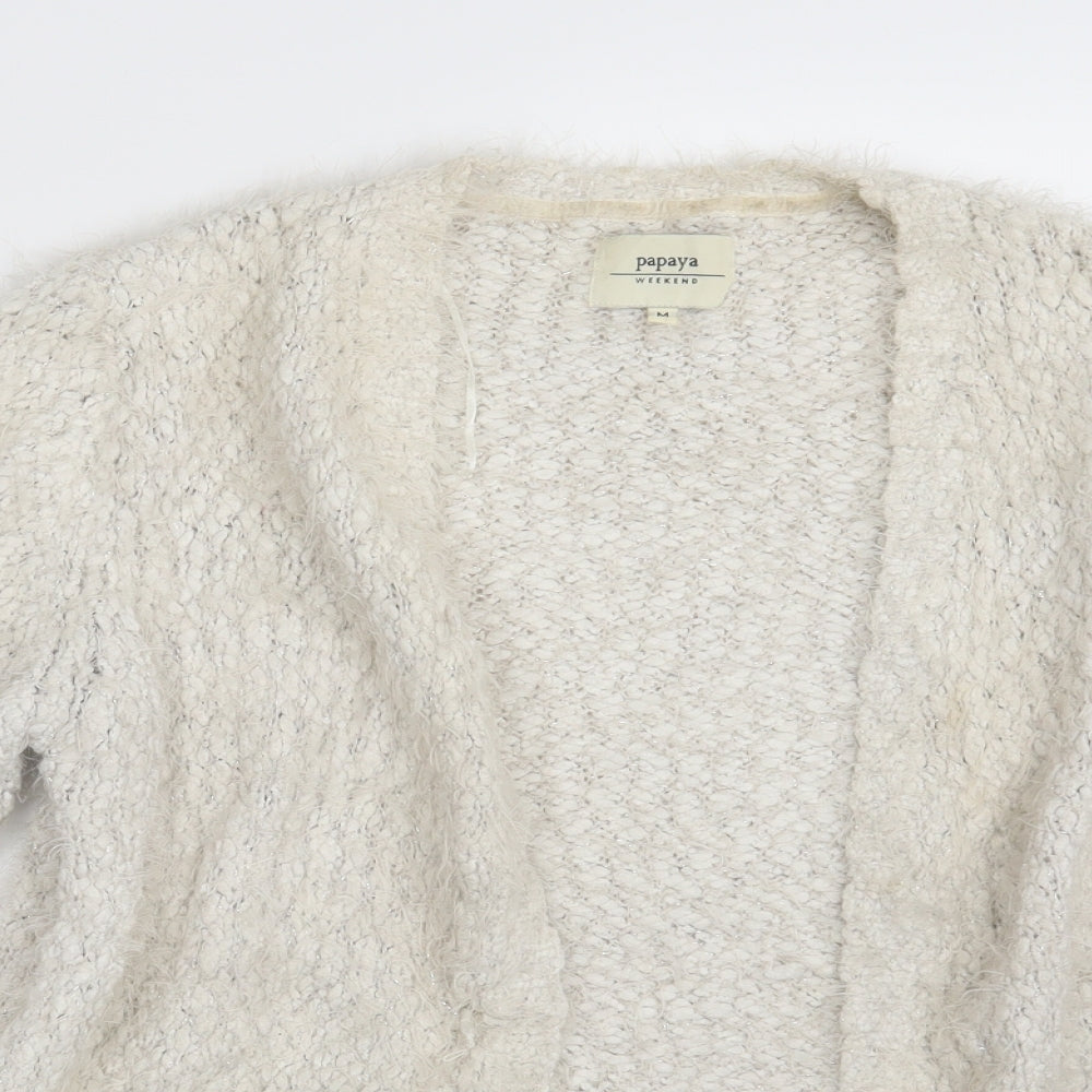 Papaya Womens White   Cardigan Jumper Size M