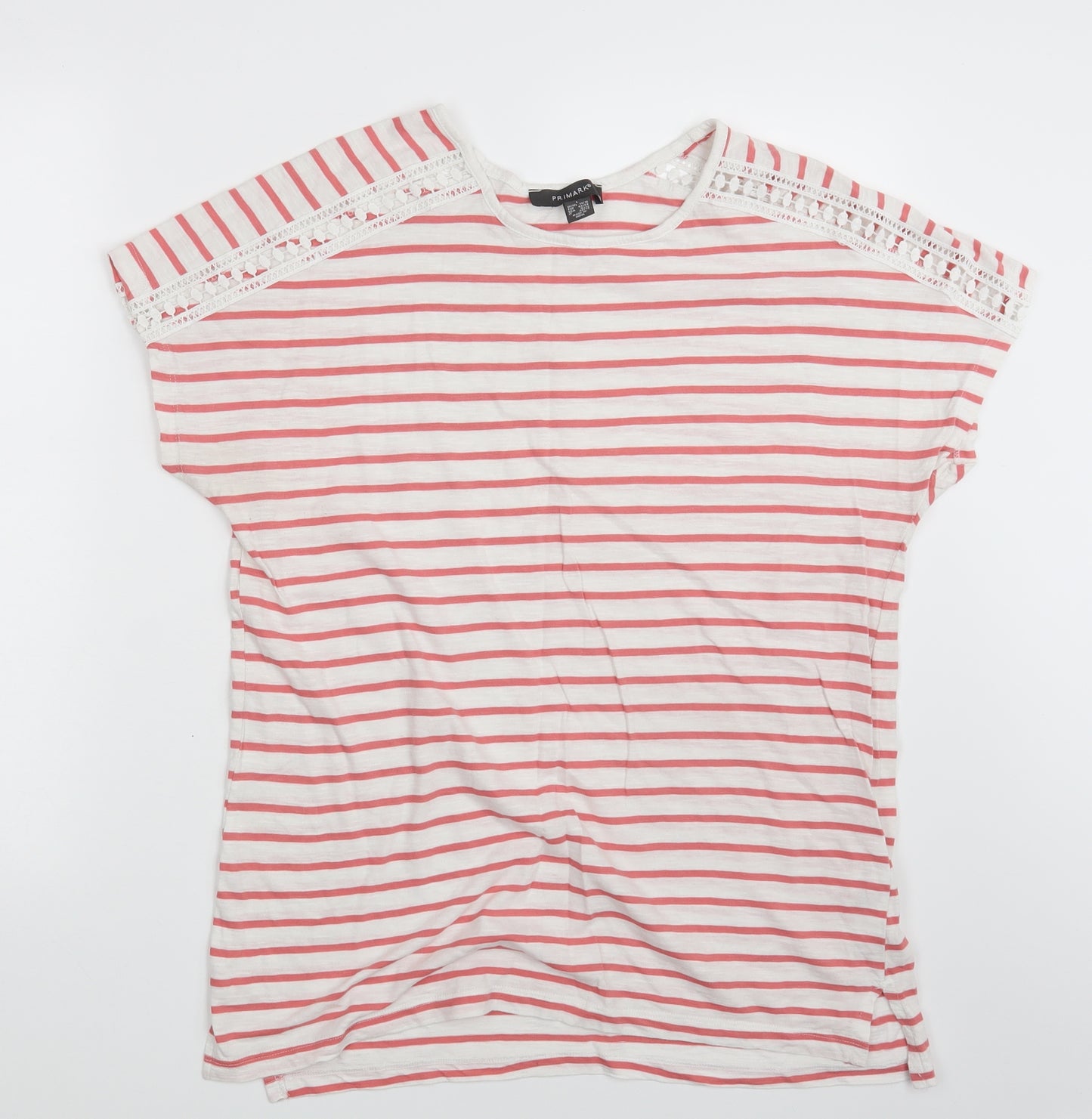 Primark Womens Multicoloured Striped  Basic T-Shirt Size 14