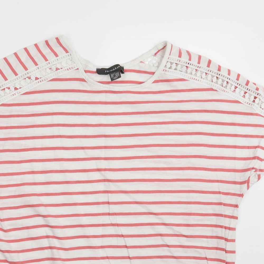 Primark Womens Multicoloured Striped  Basic T-Shirt Size 14