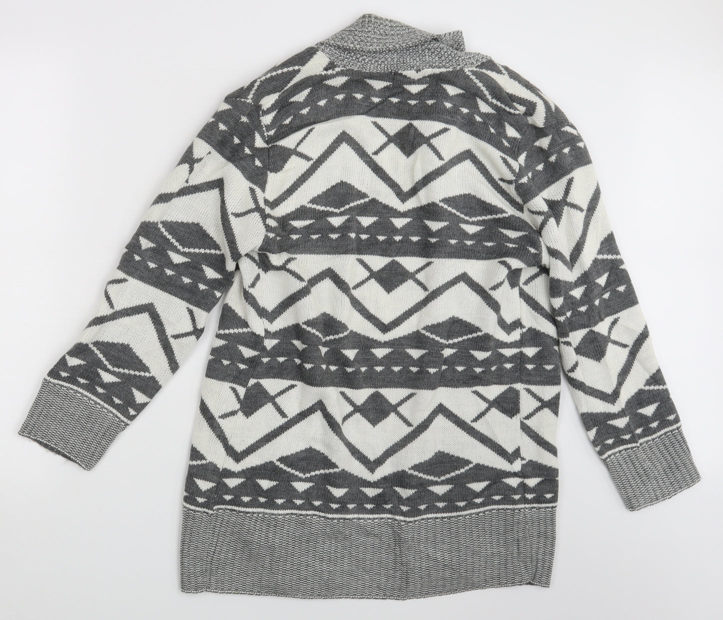 Chic London Paris Mens Grey Argyle/Diamond  Cardigan Jumper Size S