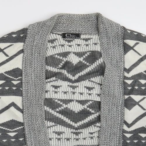 Chic London Paris Mens Grey Argyle/Diamond  Cardigan Jumper Size S