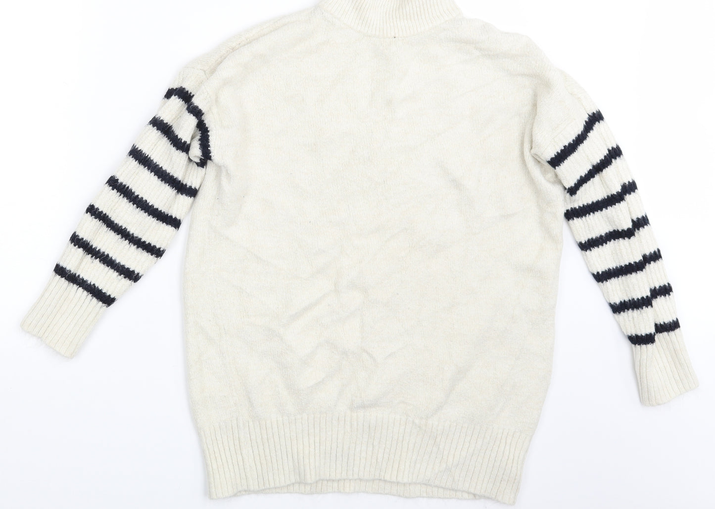 George Mens Ivory Striped  Pullover Jumper Size L