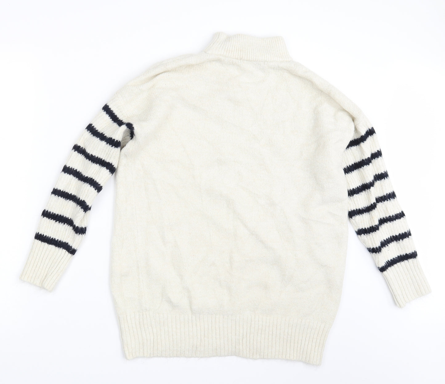George Mens Ivory Striped  Pullover Jumper Size L