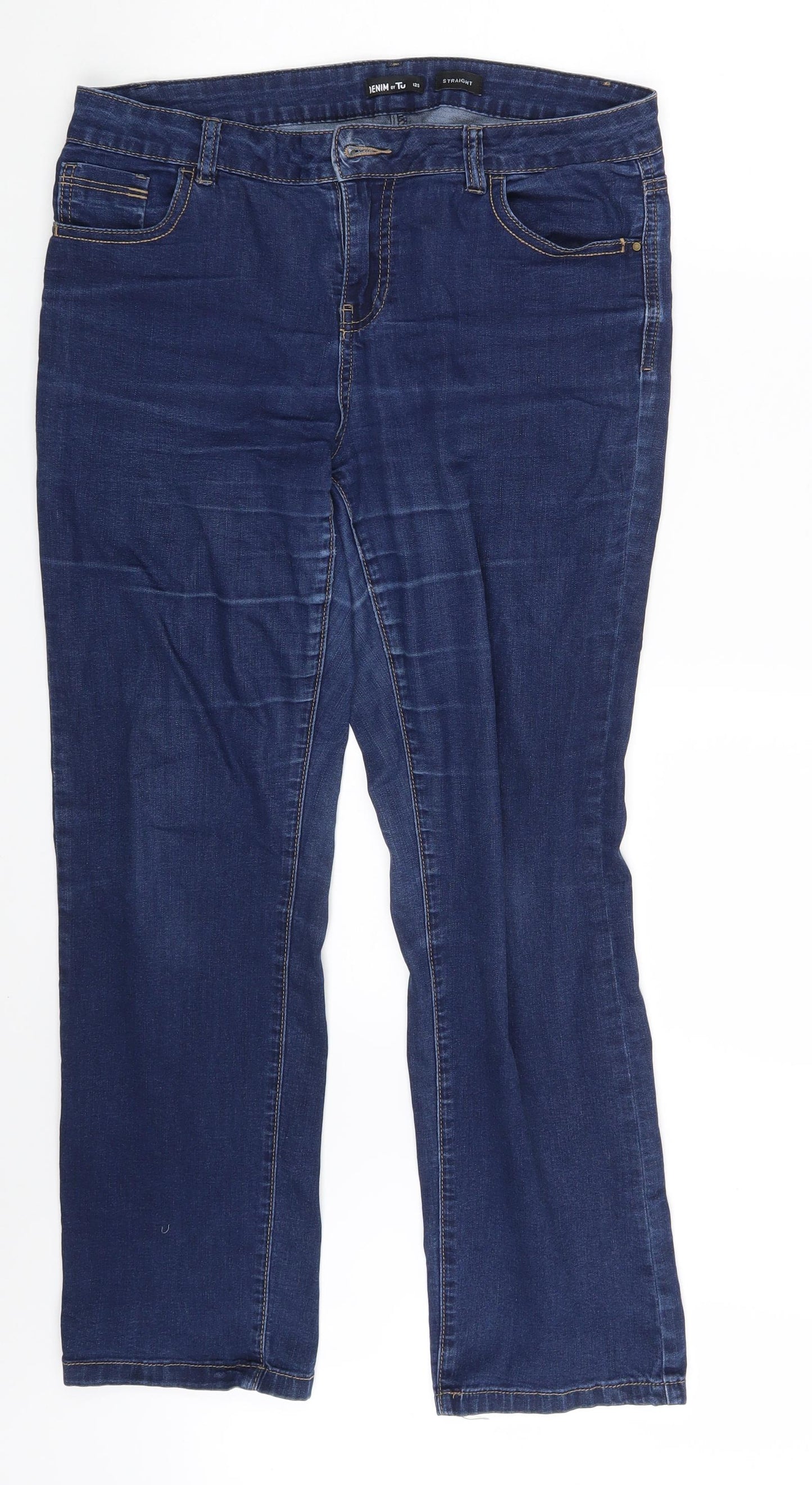 TU Womens Blue  Denim Straight Jeans Size 12 L26 in