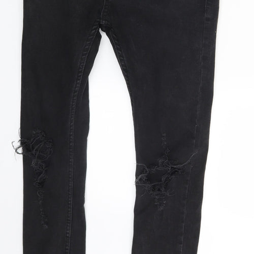 Topman Mens Black  Denim Skinny Jeans Size 30 in L27 in