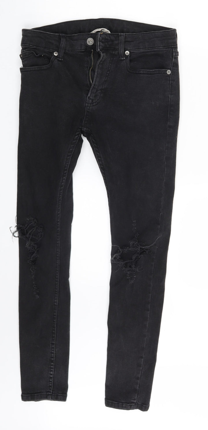 Topman Mens Black  Denim Skinny Jeans Size 30 in L27 in