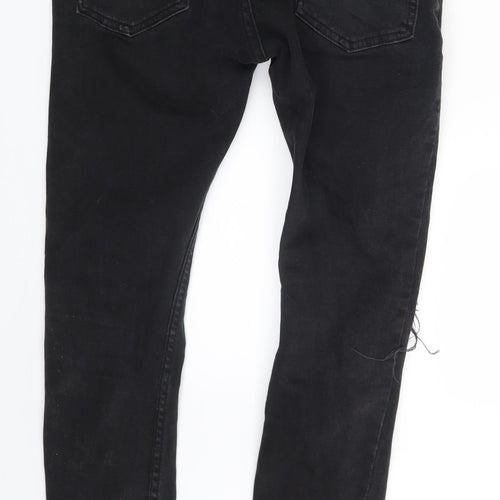 Topman Mens Black  Denim Skinny Jeans Size 30 in L27 in