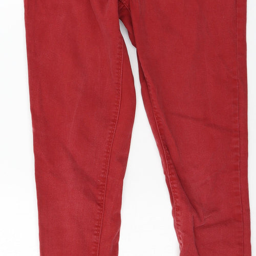 Dorothy Perkins Womens Red  Denim Skinny Jeans Size 10 L28 in