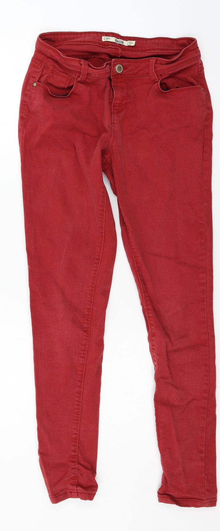 Dorothy Perkins Womens Red Denim Skinny Jeans Size 10 L28 in