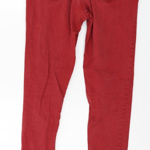 Dorothy Perkins Womens Red  Denim Skinny Jeans Size 10 L28 in