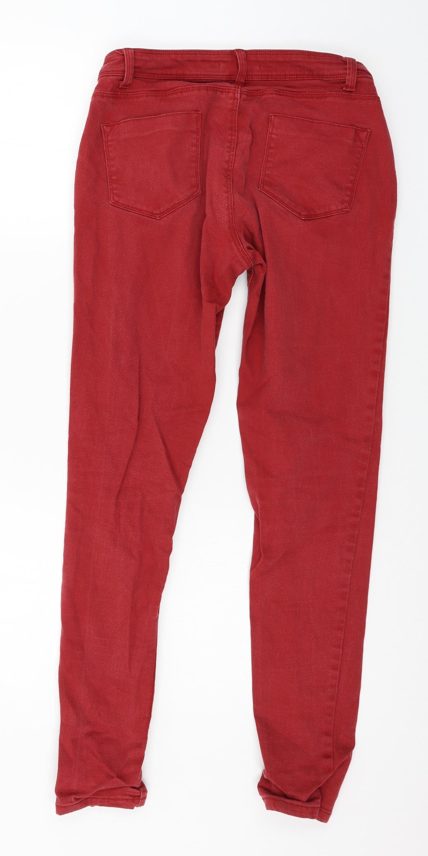 Dorothy Perkins Womens Red  Denim Skinny Jeans Size 10 L28 in