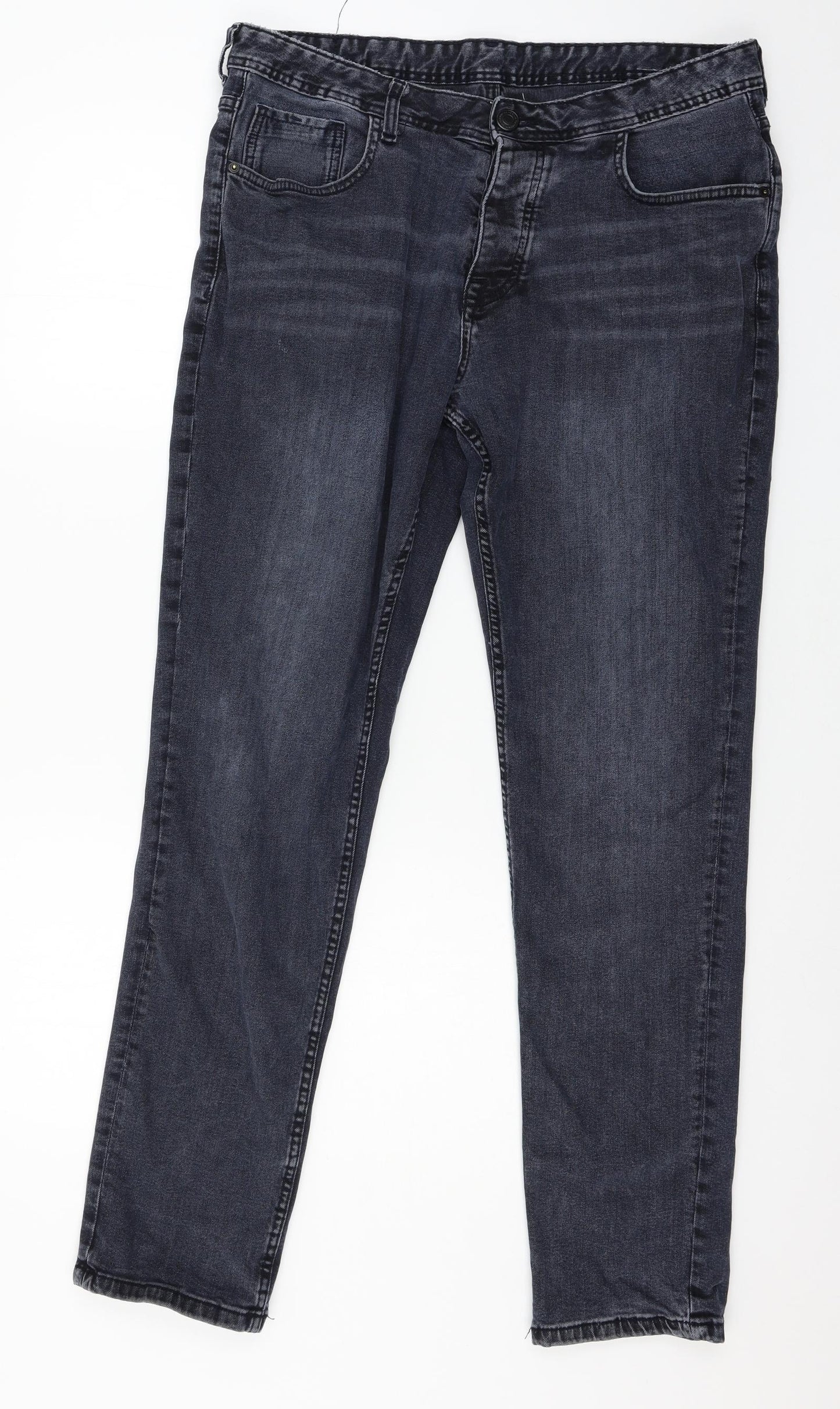 Denim & Co. Mens Blue  Denim Straight Jeans Size 36 in L32 in