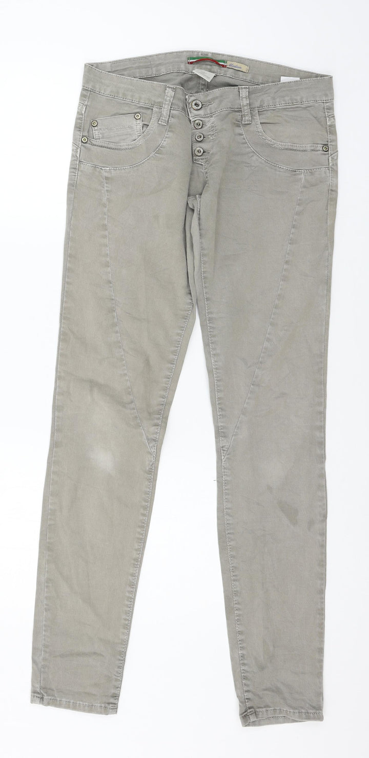 Please Womens Grey Trousers Size M L31 in