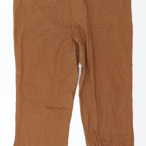 Casual Wear Womens Brown   Cropped Trousers Size 20 L23 in