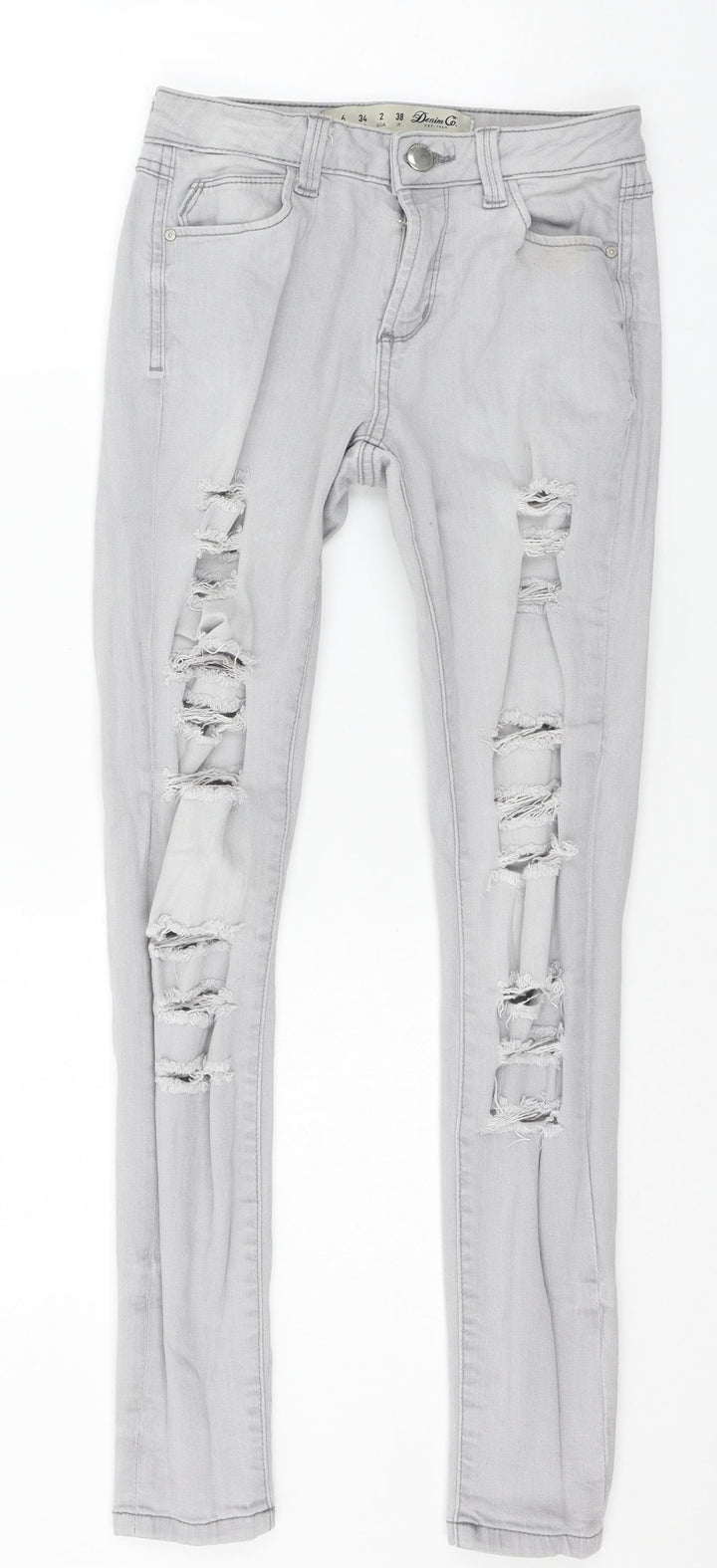 Denim & Co. Womens Grey Denim Skinny Jeans Size 6 L27 in