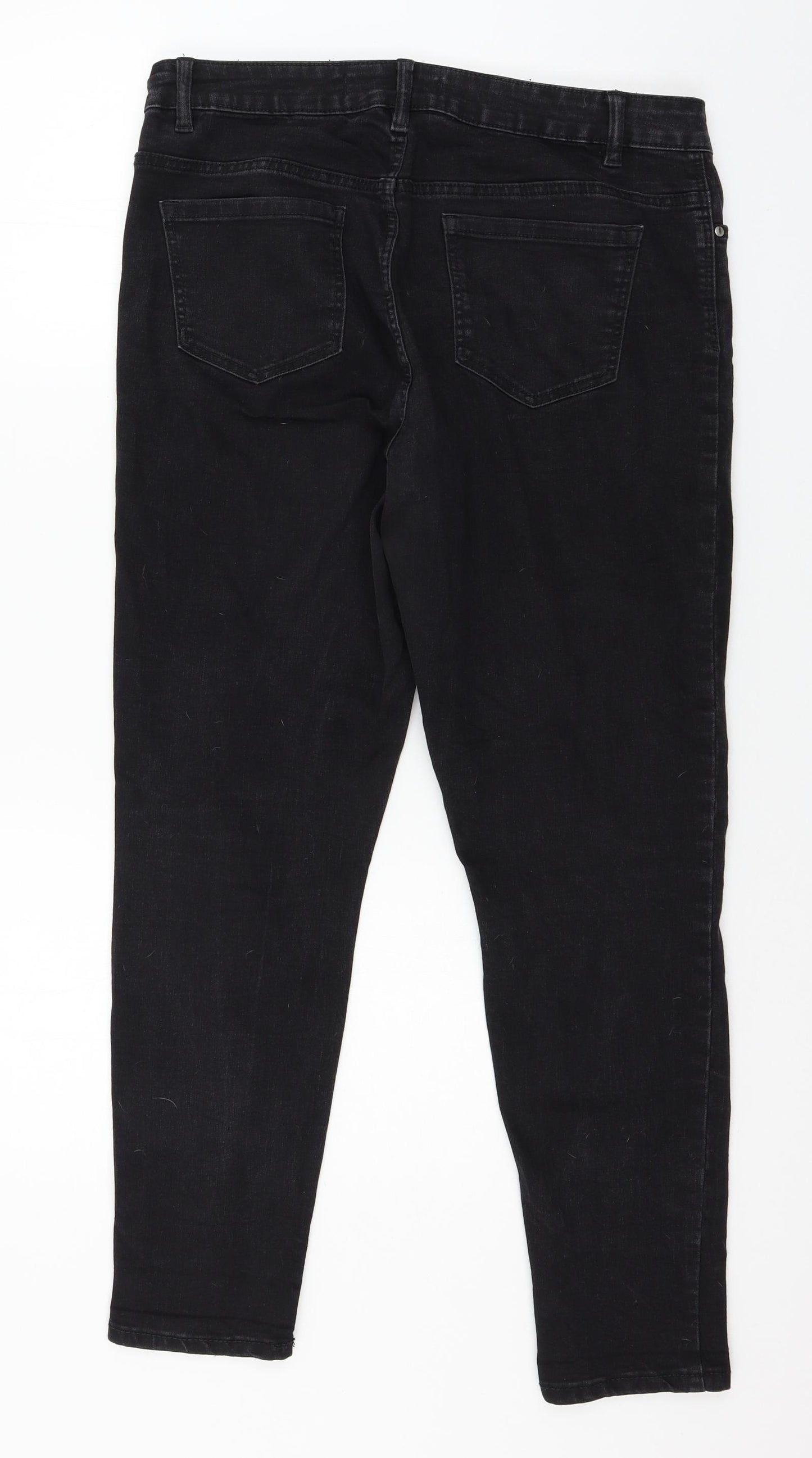 George Womens Black  Denim Skinny Jeans Size 14 L27 in