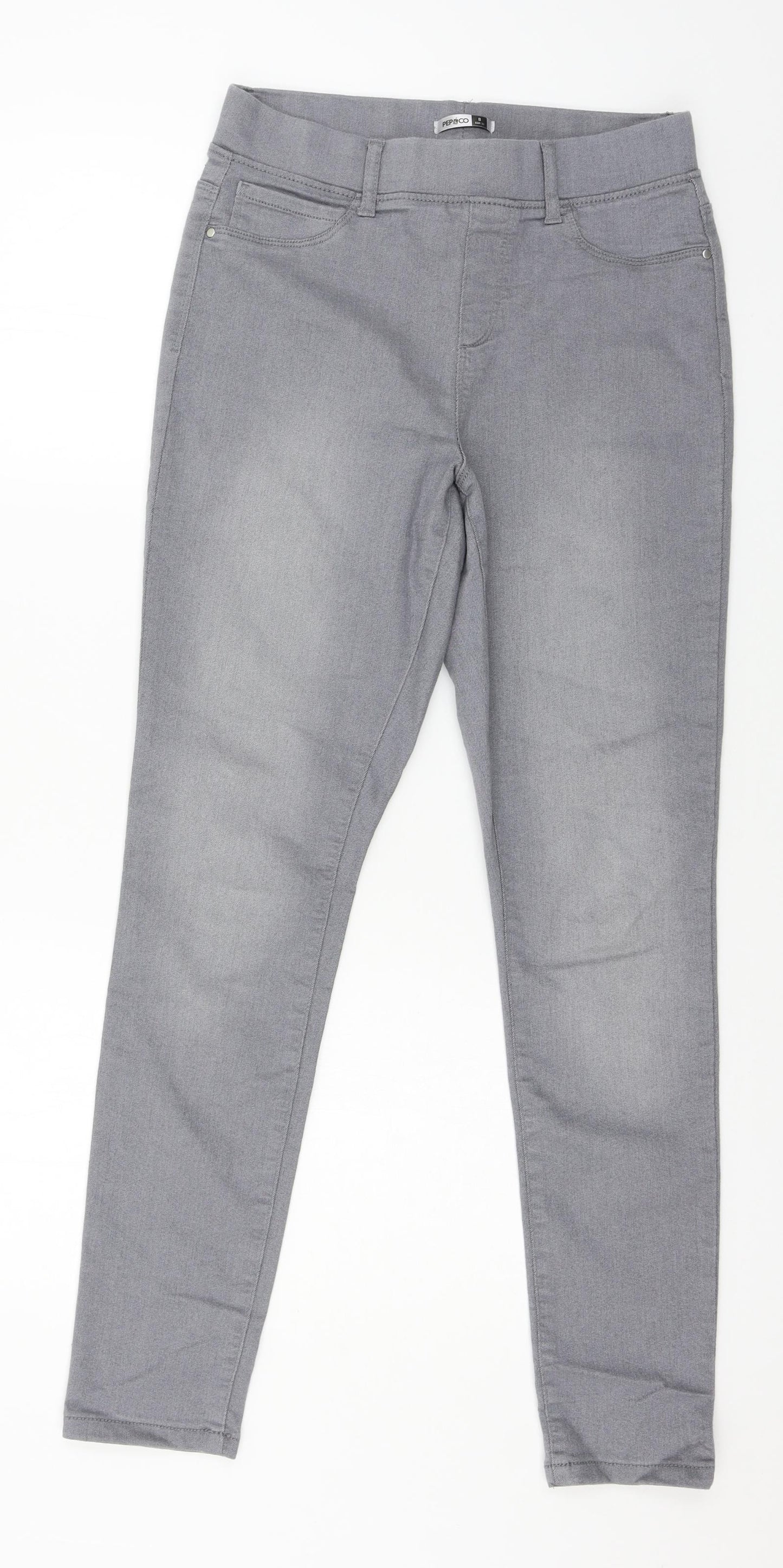 PEP & CO Womens Grey  Denim Jegging Jeans Size 8 L29 in