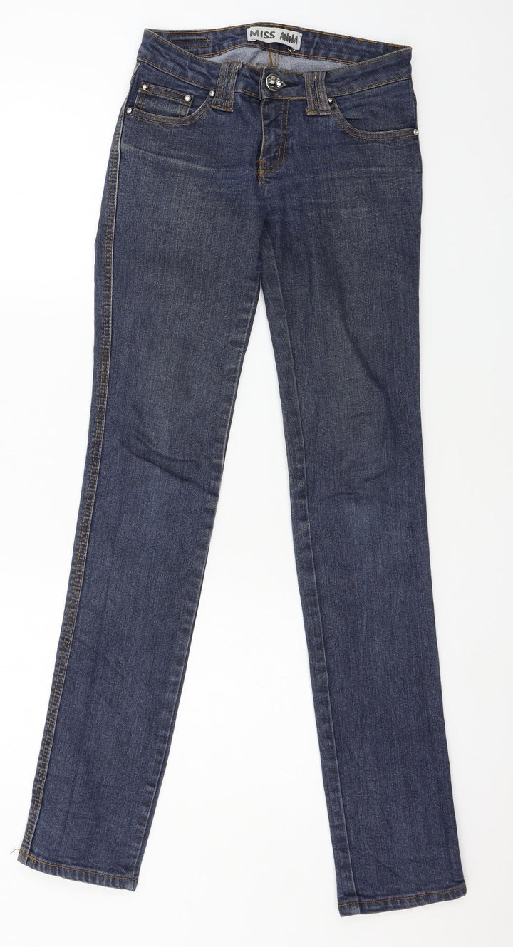 Miss Anna Womens Blue Denim Skinny Jeans Size 6 L32 in