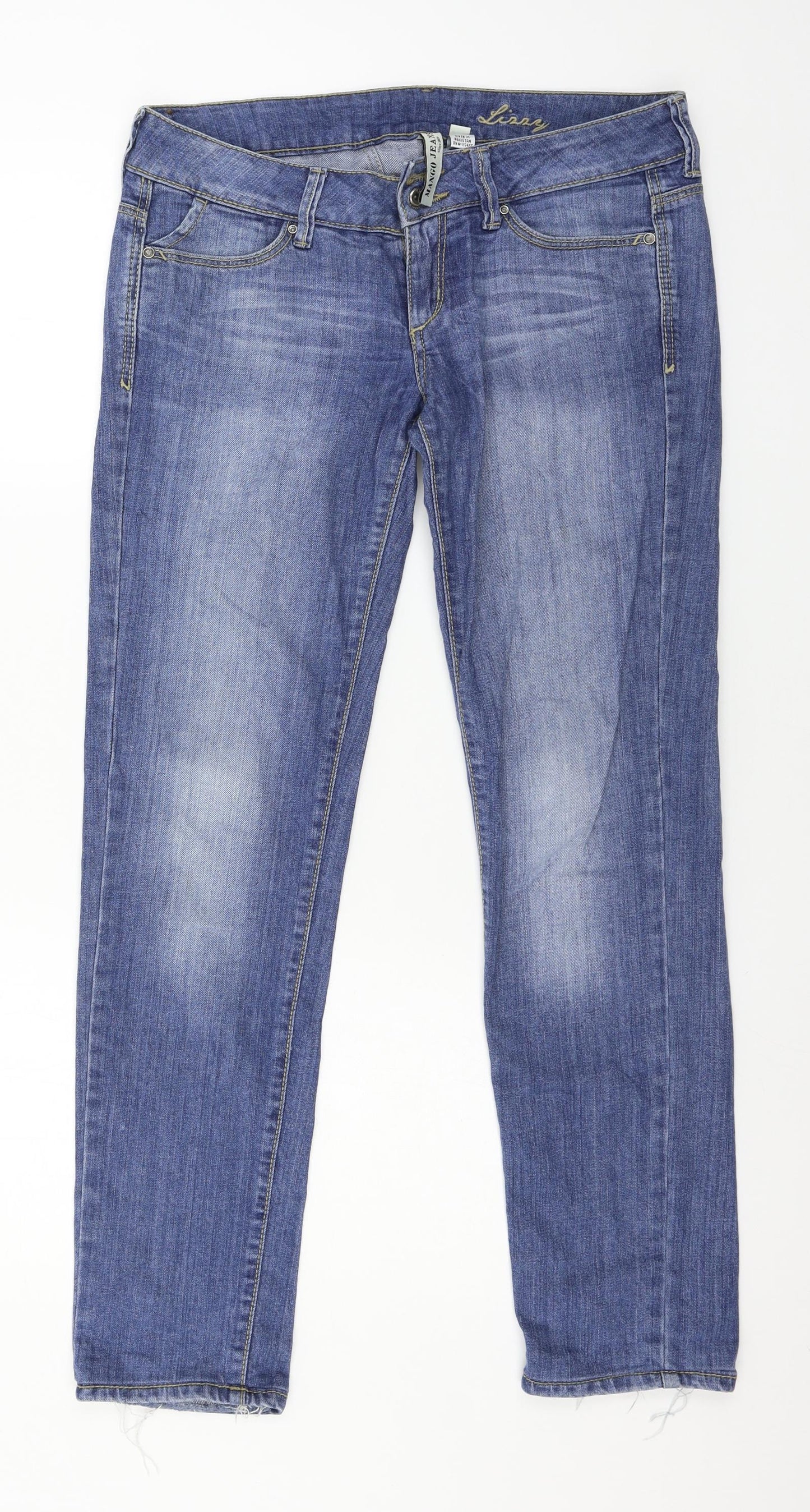 Mango Womens Blue  Denim Skinny Jeans Size 12 L29 in
