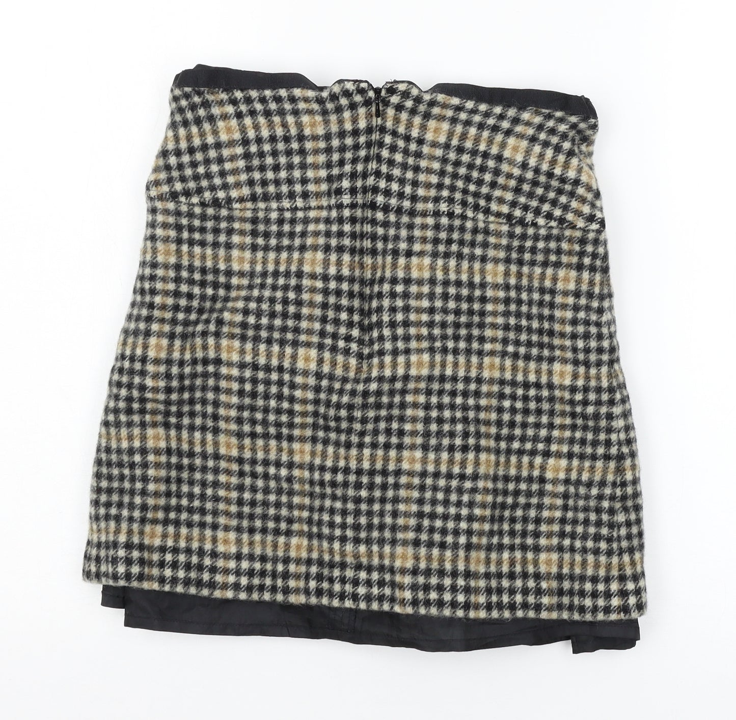 Hobbs Womens Brown Check  A-Line Skirt Size 12