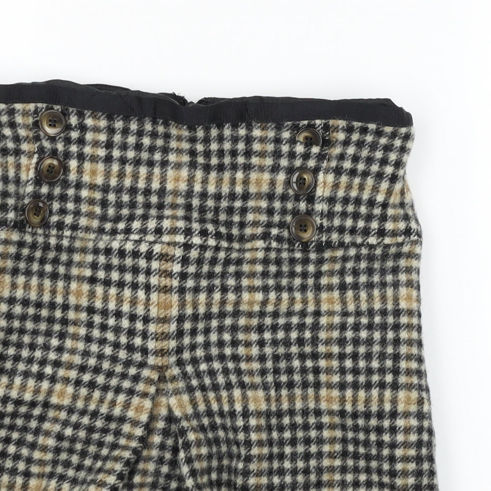 Hobbs Womens Brown Check  A-Line Skirt Size 12