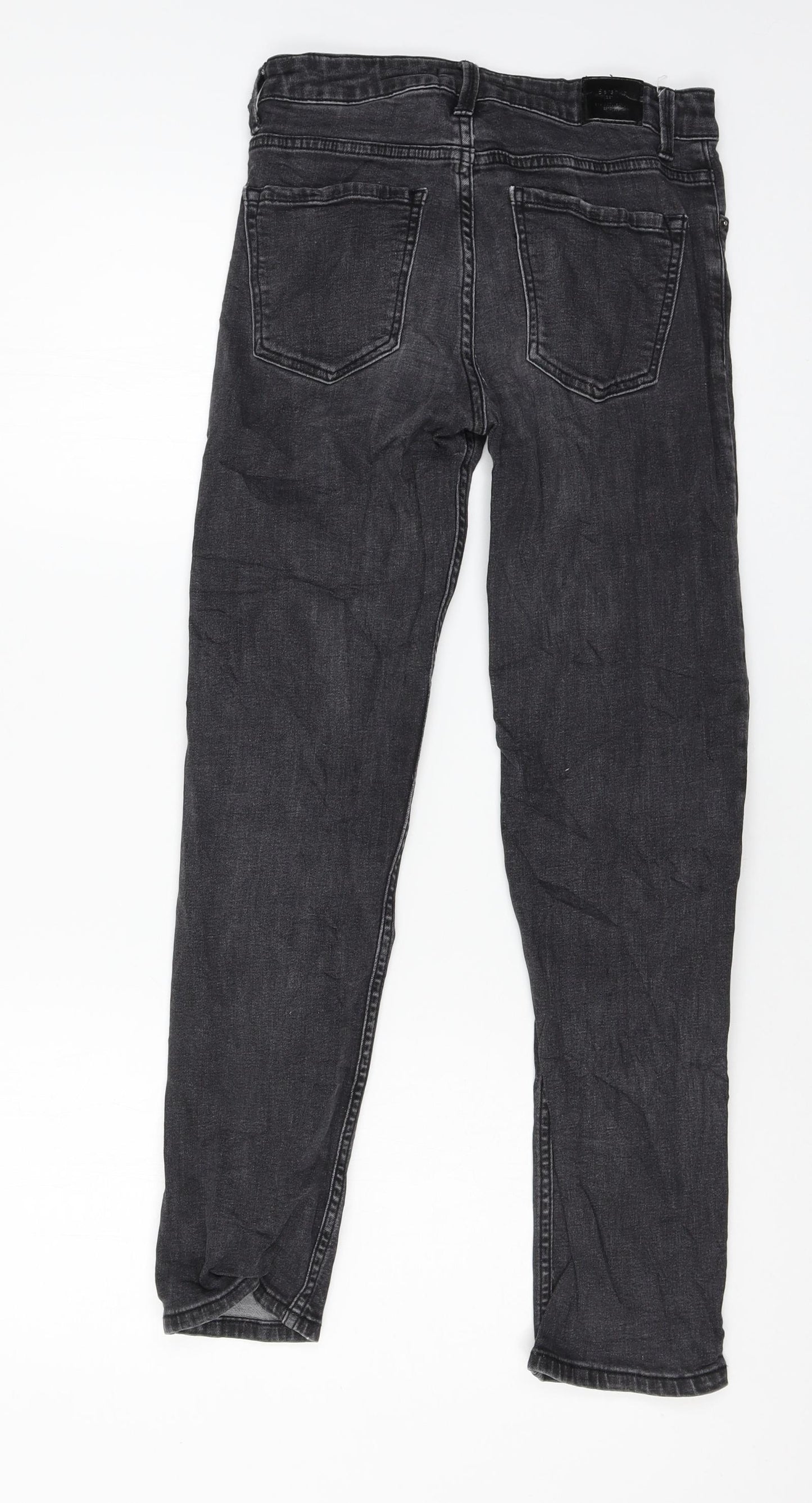 Bershka Womens Grey  Denim Straight Jeans Size 6 L26 in