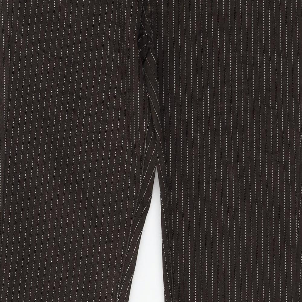 Miss Ok Womens Brown Striped Denim Bootcut Jeans Size 28 in L32 in