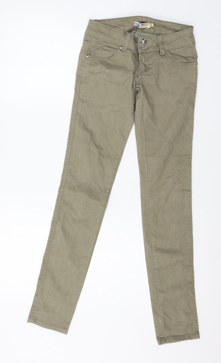 Pull it Womens Green  Denim Skinny Jeans Size 26 in L30 in