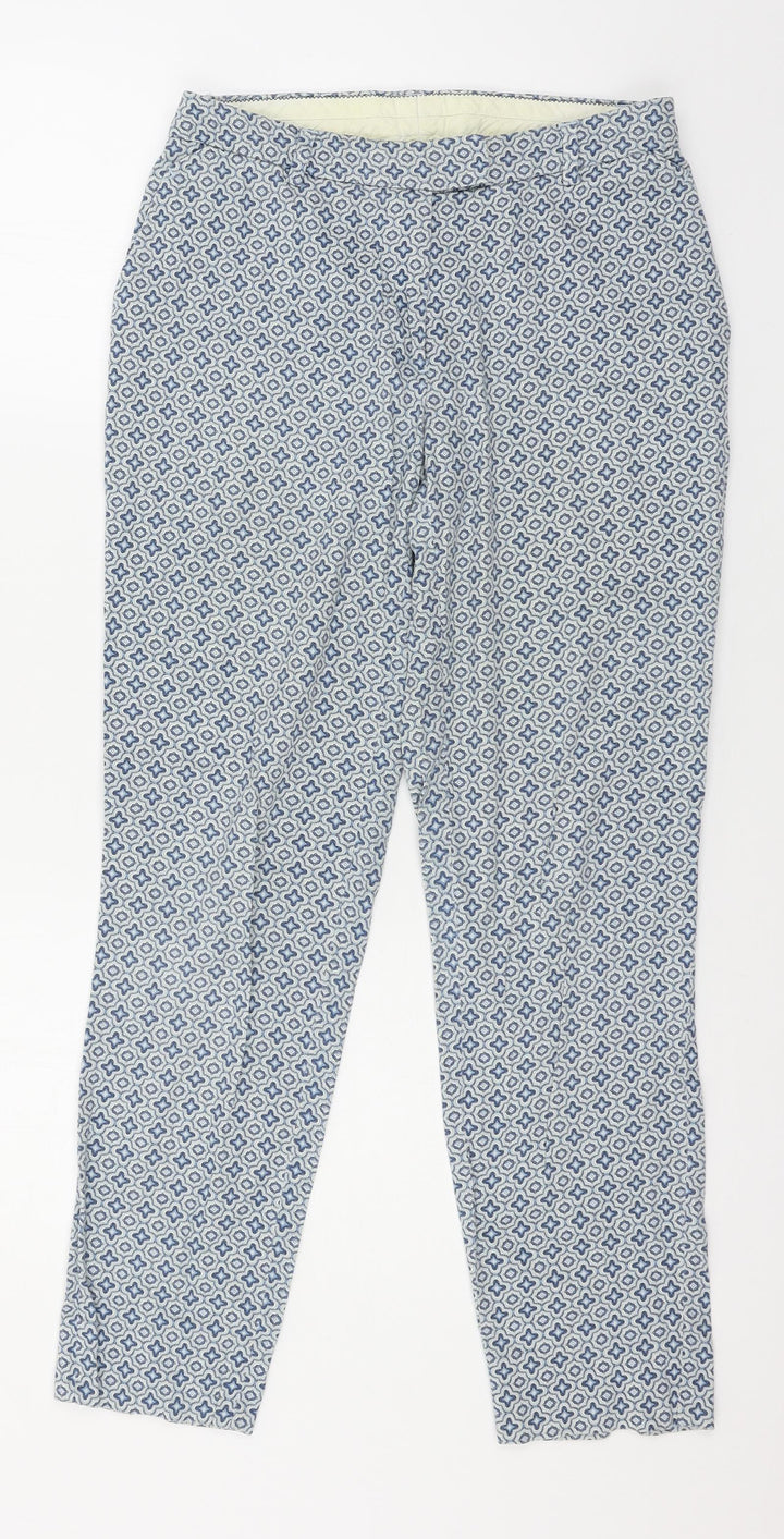 H&M Womens Blue Geometric  Trousers  Size 28 in L26 in