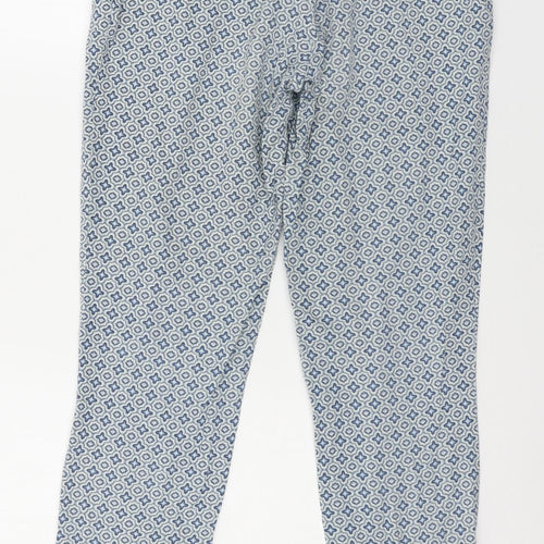 H&M Womens Blue Geometric  Trousers  Size 28 in L26 in