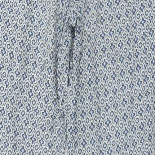 H&M Womens Blue Geometric  Trousers  Size 28 in L26 in