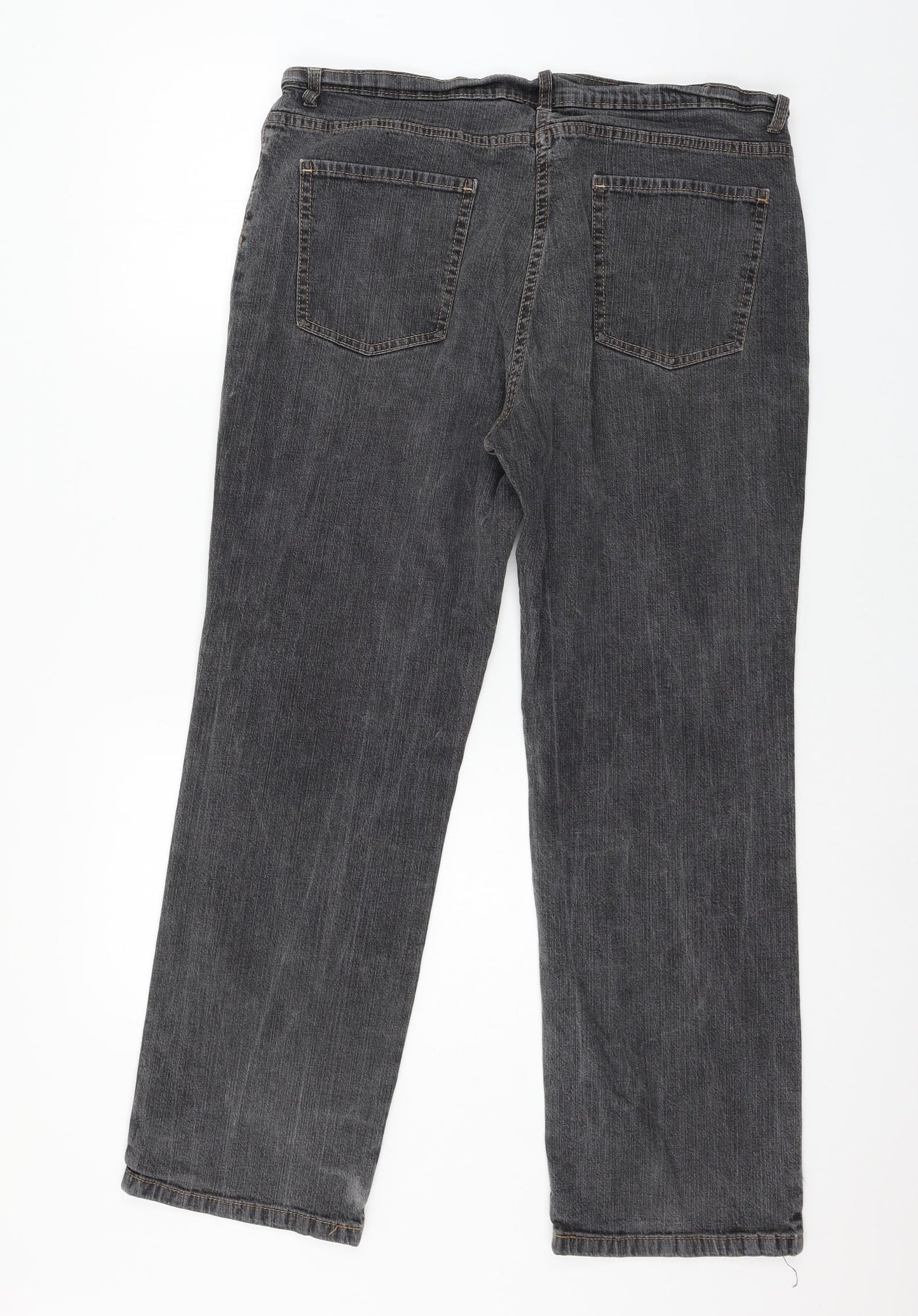Marks and Spencer Womens Grey  Denim Straight Jeans Size 18 L28 in