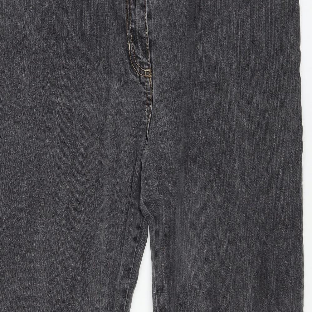Marks and Spencer Womens Grey  Denim Straight Jeans Size 18 L28 in