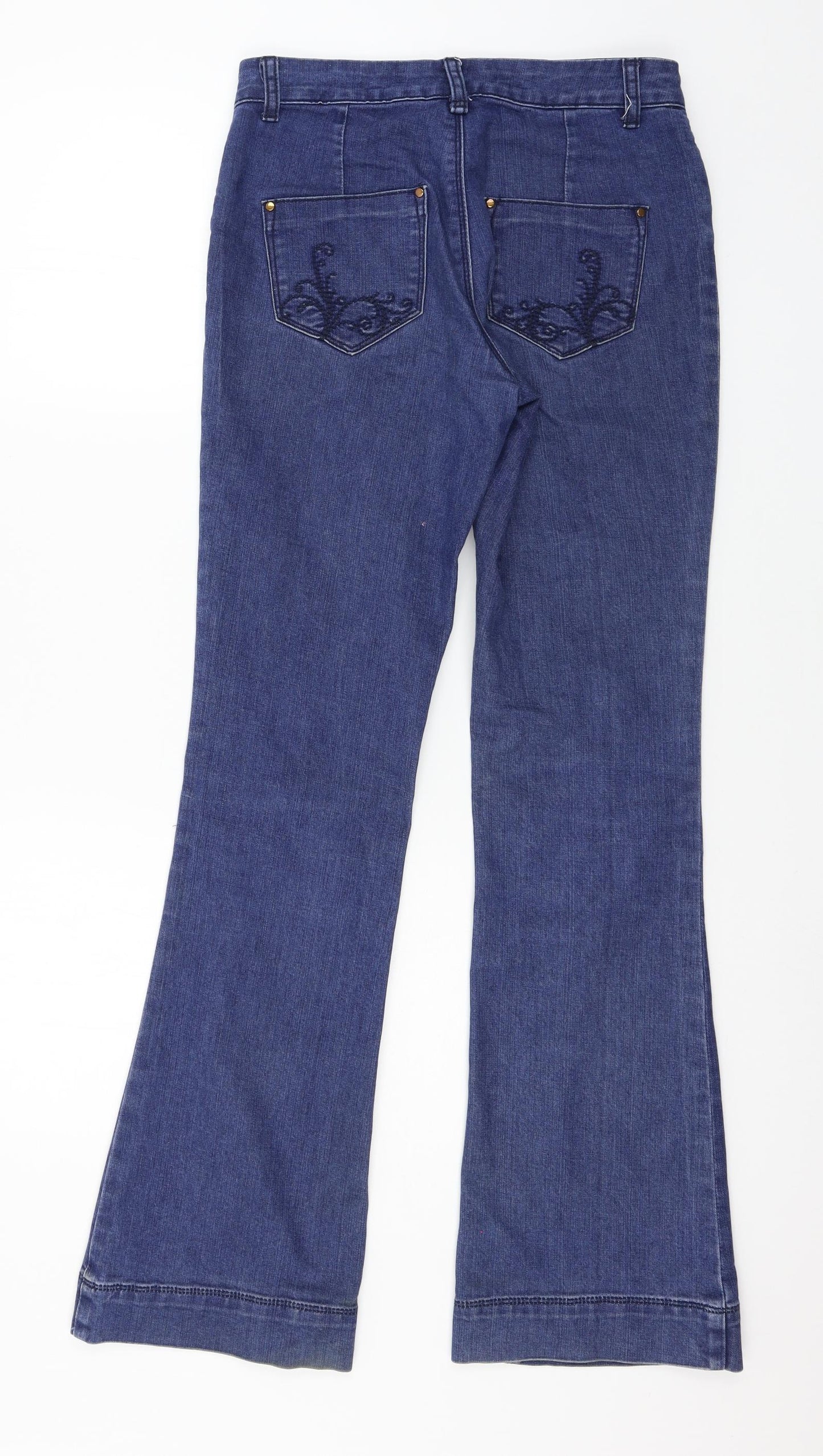 George Womens Blue  Denim Flared Jeans Size 8 L30 in
