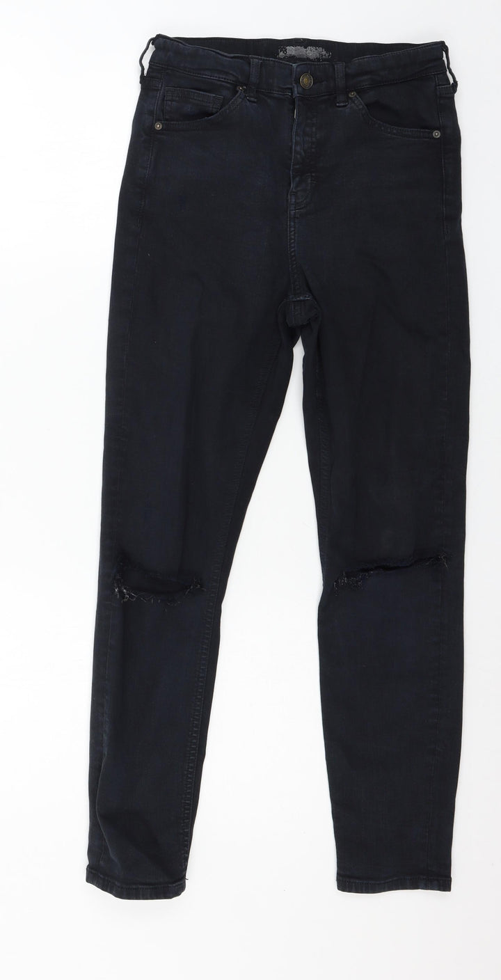 Preworn Womens Black  Denim Skinny Jeans Size 28 in L32 in