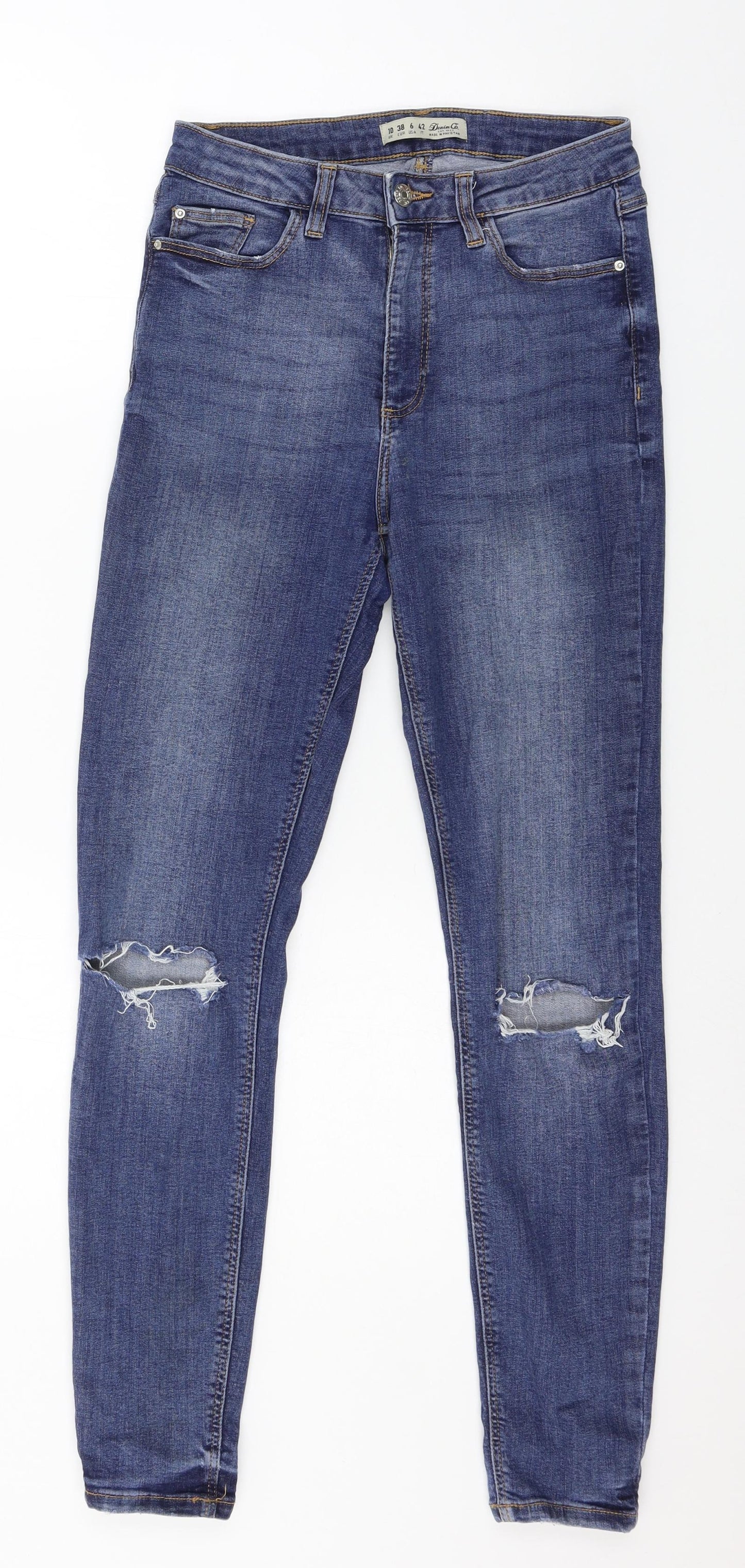 Denim & Co. Womens Blue  Denim Skinny Jeans Size 10 L27 in
