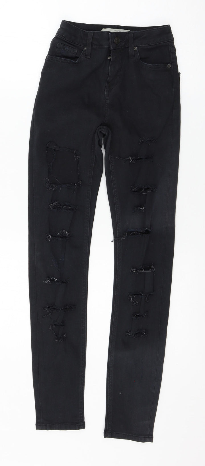 Topshop Womens Black Denim Skinny Jeans Size 25 in L32 in