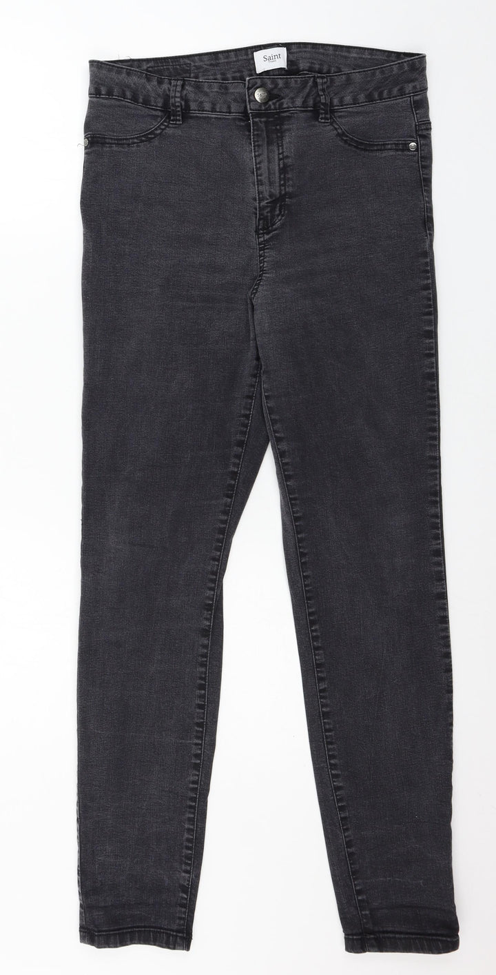 Saint Tropez Womens Grey  Denim Skinny Jeans Size 32 in L29 in