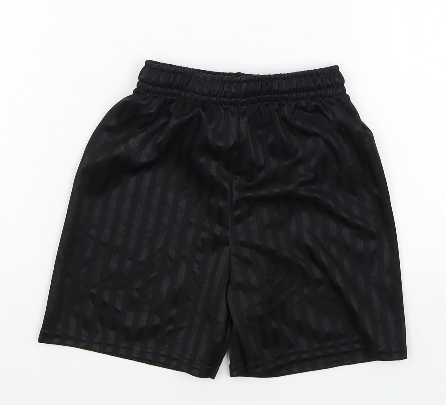 Preworn Boys Black Striped Denim Sweat Shorts Size 5-6 Years