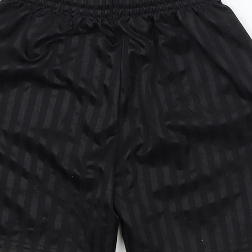 Preworn Boys Black Striped Denim Sweat Shorts Size 5-6 Years