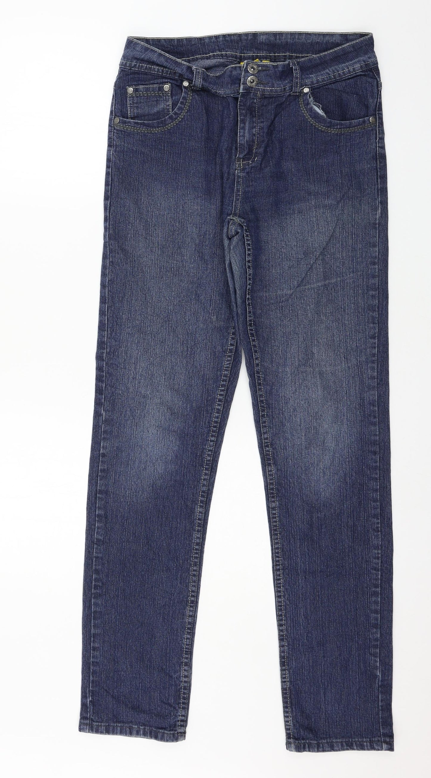 Infinity Womens Blue  Denim Straight Jeans Size 10 L31 in